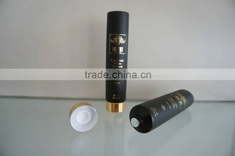 Dia 35mm hot stamping tube with bright gold screw cap for cosmetic packaging