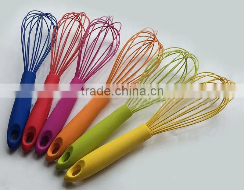 In stock Food safety hand held silicone whisk egg whisk egg beaters silicone hand mixer egg beater