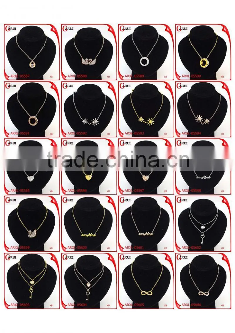 china 2016 new gold plated steel friendship heart necklace