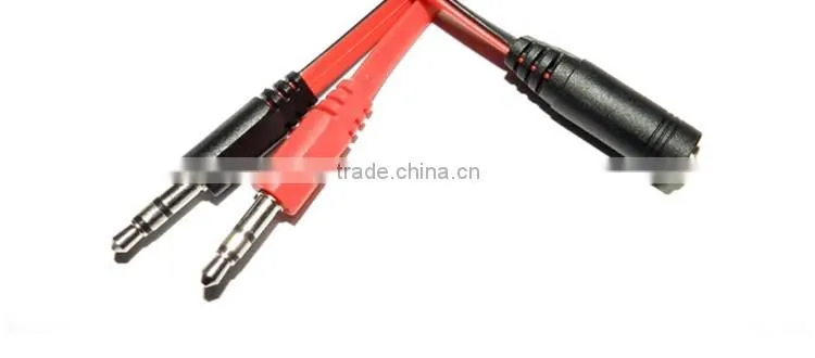 new products 2016 2 male 1 female 3.5mm heardphone y splitter aux/headphone cable free samples