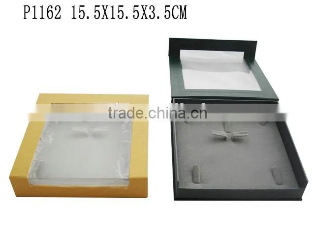 P1163 Windowed Cardboard Velvet Lining Watch Box