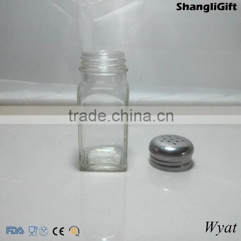 wholesale square glass condiment jars 80ml 3oz