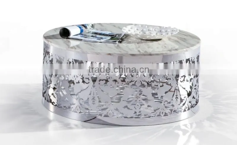 LED flash hollow stainless steel coffee table