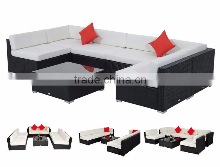 U Type Leisure Indoor Rattan Plastic Sectional Sofa Muebles De Jardin Vietnam Cebu Rattan Furniture