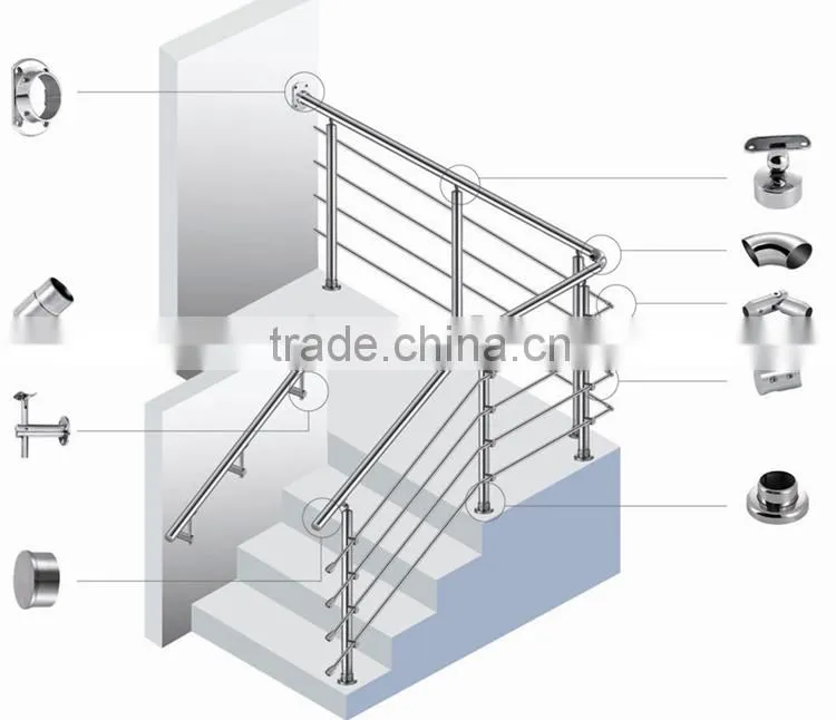 stainless steel glass fixing balustrade with accessories