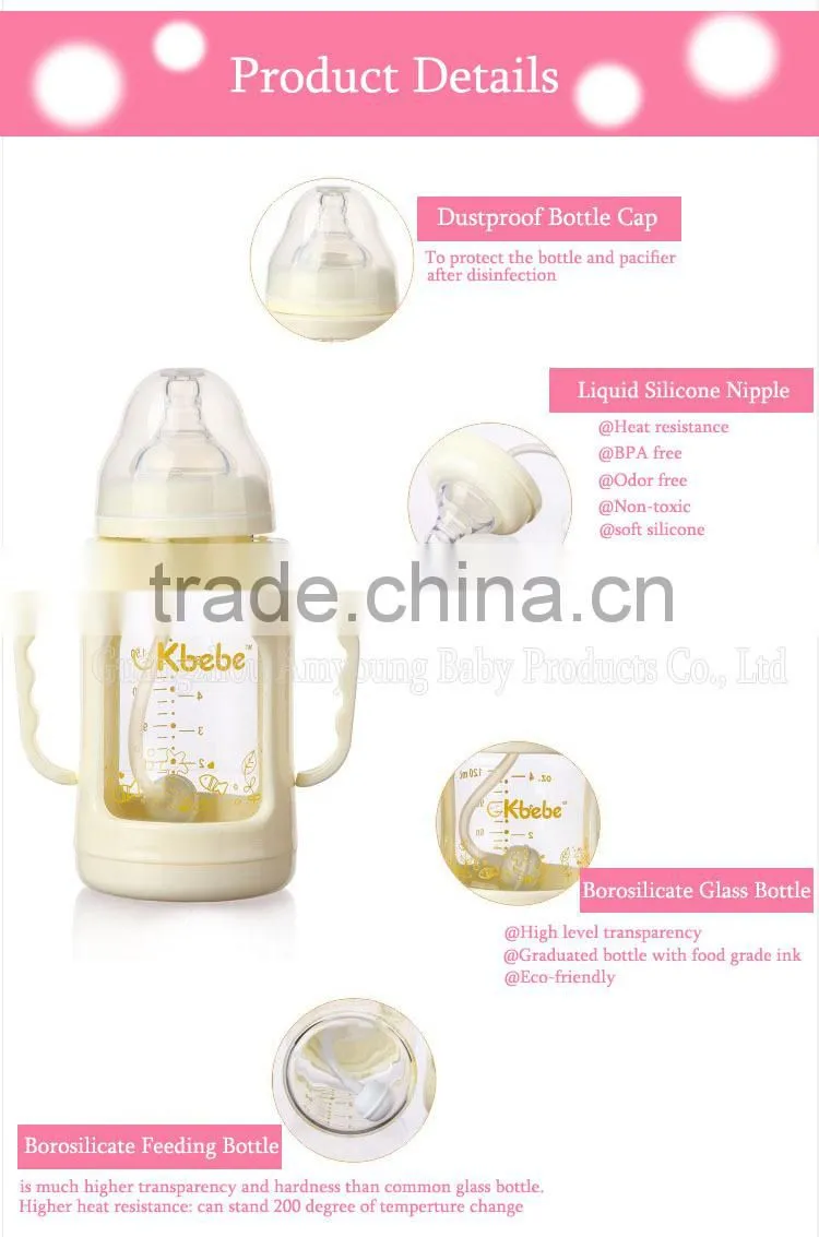 korea innovative products glass baby bottles baby feeder panda milk infant formula glass baby bottle
