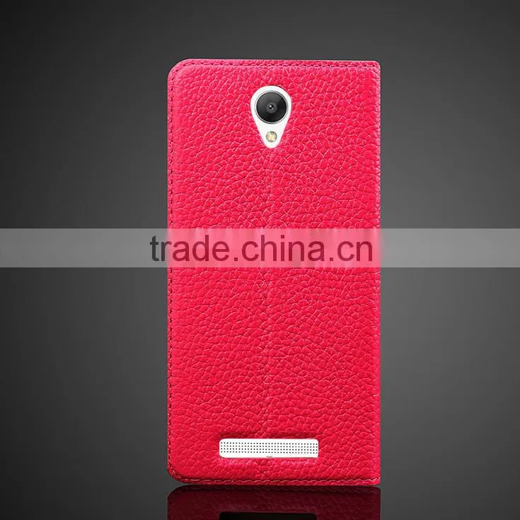 Simple Series Genuine Leather case Flid Cover Case For Xiaomi Red Mi Note 2 Flid CASE with six colors MT-4375