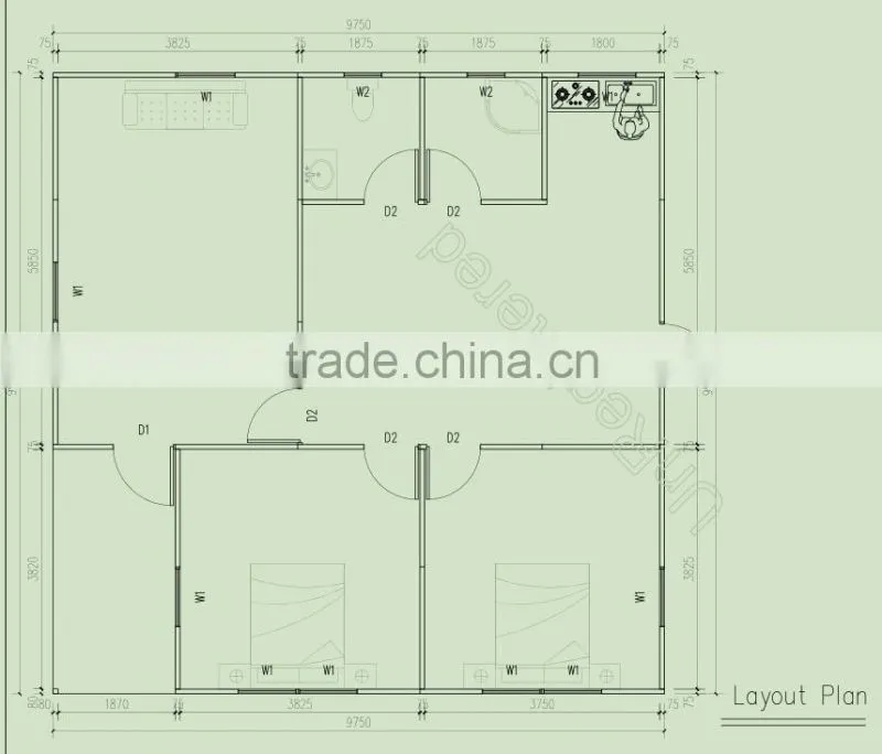 Prefab Kits House or house kit with Steel Structure and fireproof sandwich panel