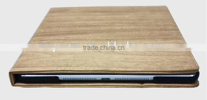 Best Selling Item Tablet Case With Wooded Grain PU Cover For iPad