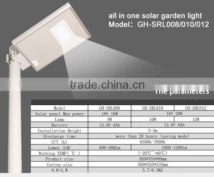 Solar street light LED light GH-SRL-008-010-012