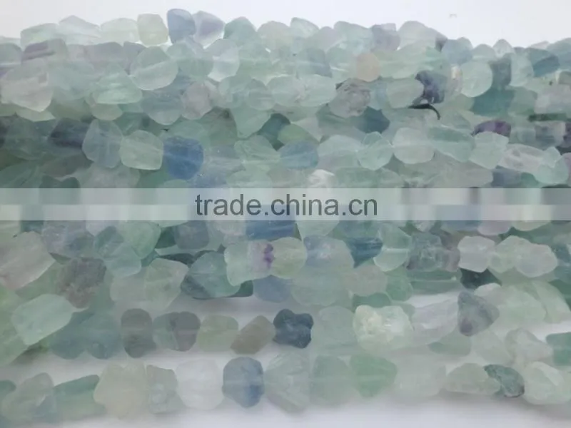 natural gemstone long drilled polished rough green fluorite tumbled stone