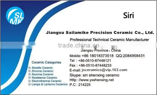 high temperature resistance 1-8 holes insulating C220 steatite ceramic insulator for heating circle