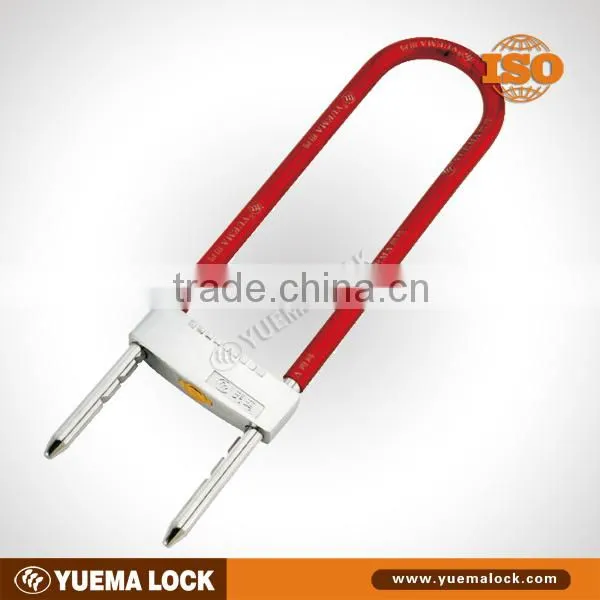 Long U shackle lock for motorbike, motorcycle, scooter