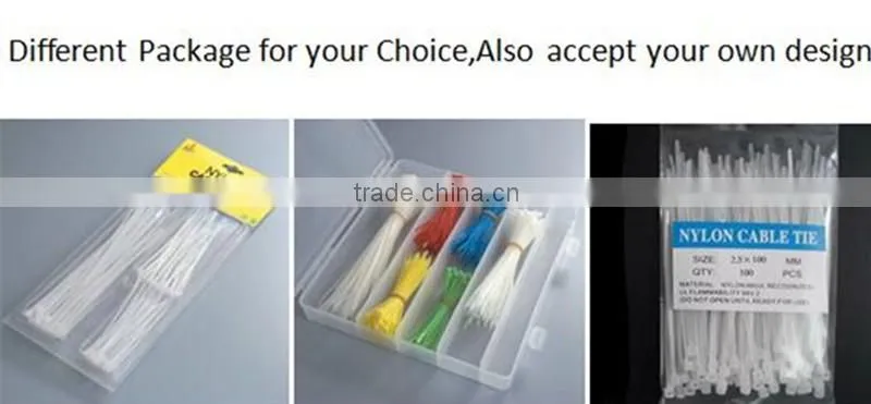 2016 Factory Manufacturer Self Lock Cable Tie 100pcs Pack Zip Tie Free Sample 2.5x150 ul cable tie