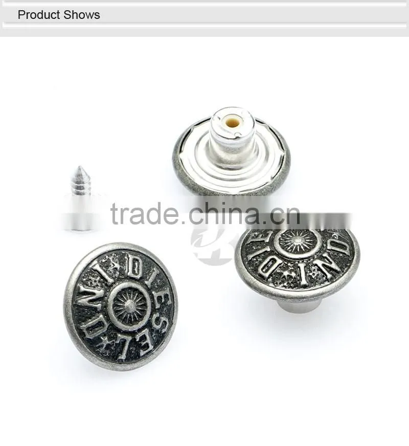 High Quality Brass Custom Metal Button Jeans