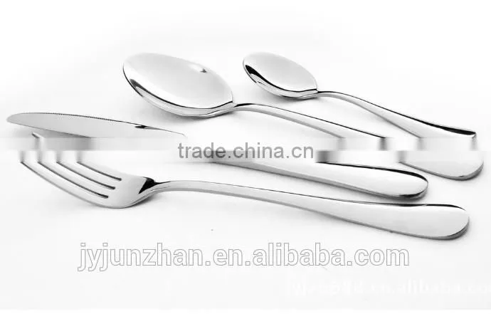 24pcs spoon fork knife sets with plain handle and wooden box packing
