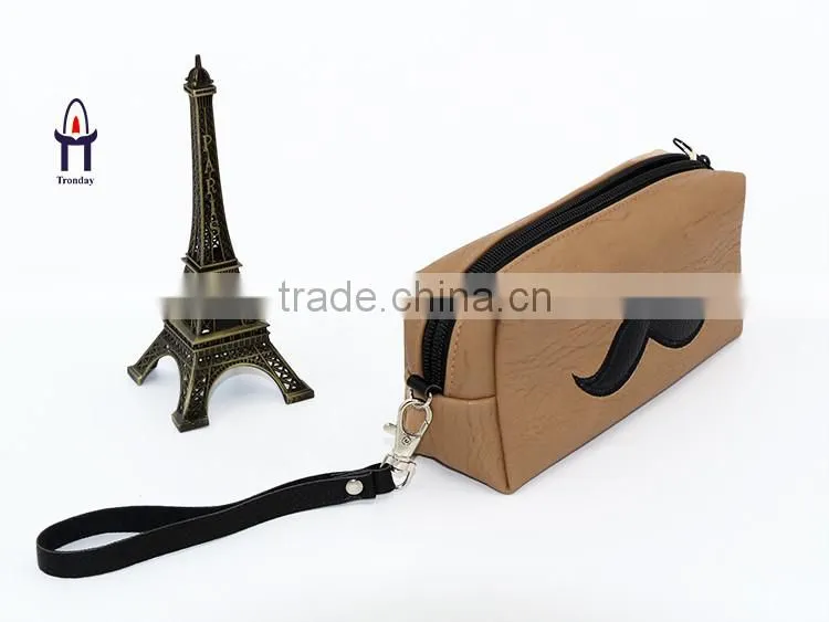 China supplier PU leather purse clutch bag handle leather bag