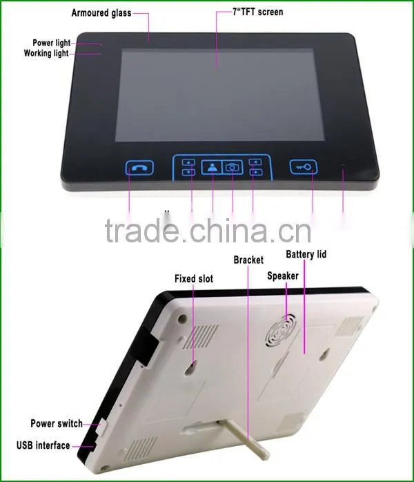 High-strength tempering glass wireless door phone intercom electronic door lock