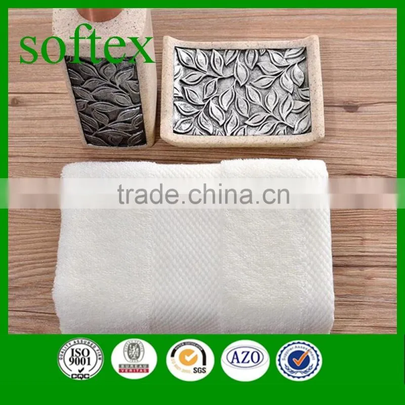 hotel home spa use design your own brand white towel set with dobby border