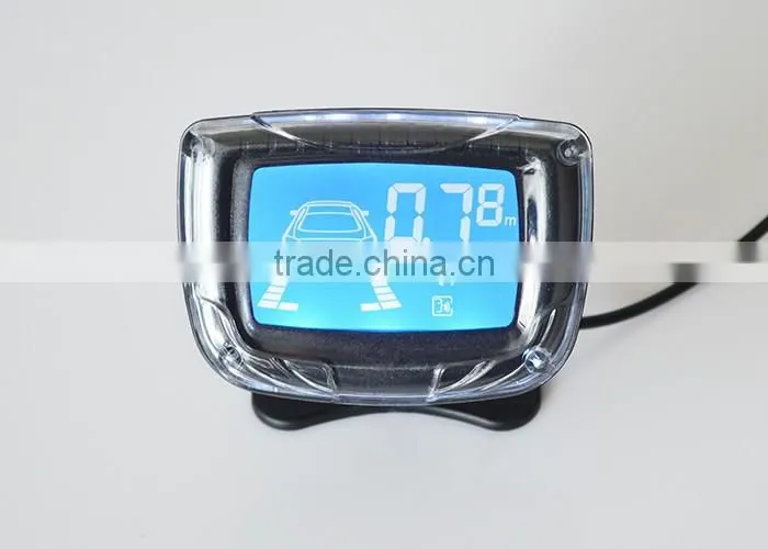 Free Shipping 4 Sensors English Human Voice LCD Parking Sensor Kit Real Person Speech 22mm Car Reverse Backup Radar System 12V