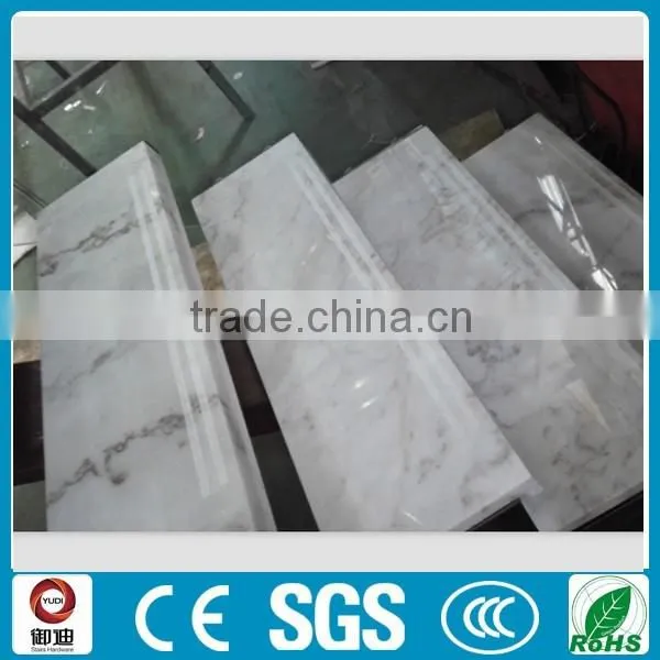 prefabricated wrought iron marble straight stairs manufacture--YUDI