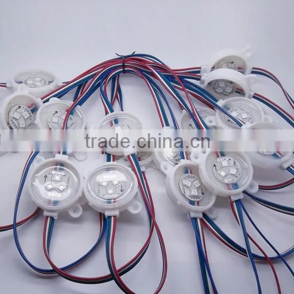 45mm ws2811,ws2801,USC1903,LPD6803,DMX512 led modules Milky case waterproof IP68 DC 12V Led pixel 3 pcs leds inside