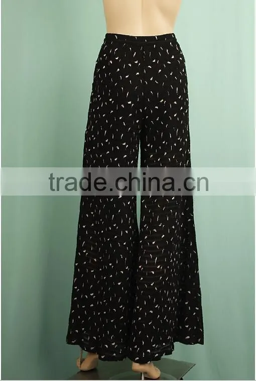 plus size 2016 spring new style high waist chiffon ladies capri trousers