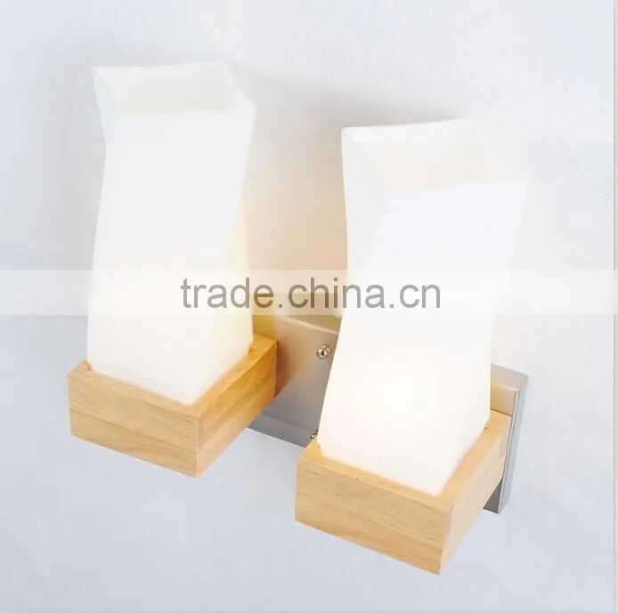 wood wall lamp, wood base wall light
