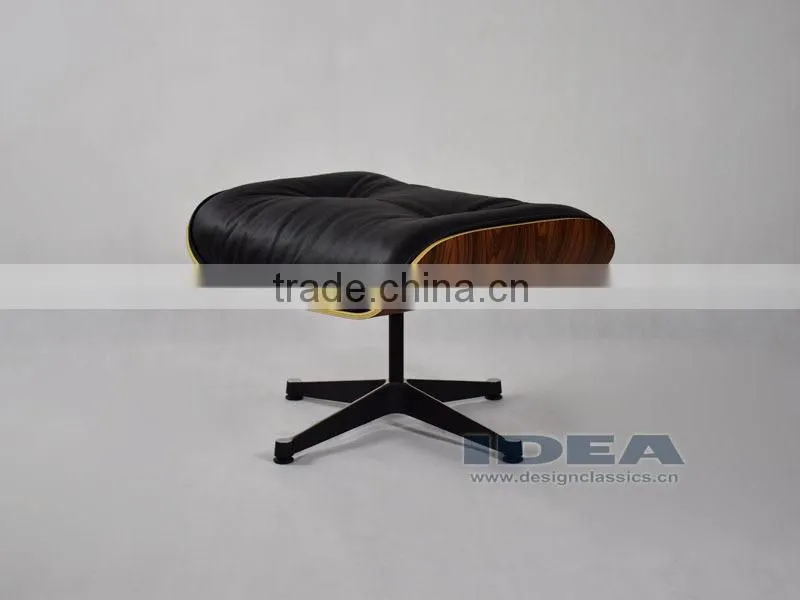 Replica Charles Lounge Chair Palisander Shell Black Leather