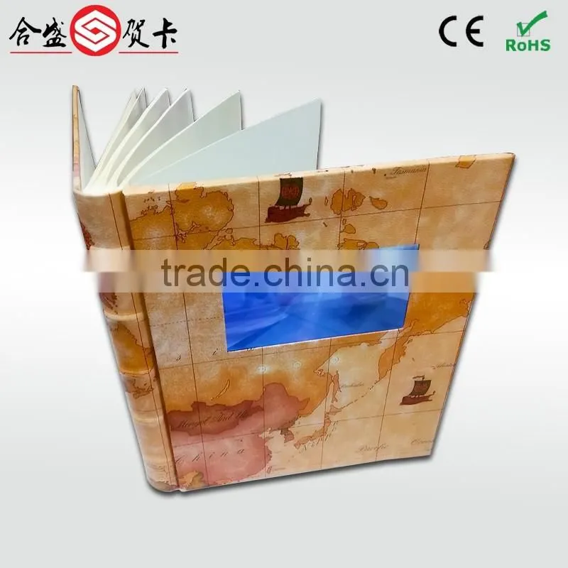 OEM/ODM/ available popular business gifts lcd video booklet with hard cover