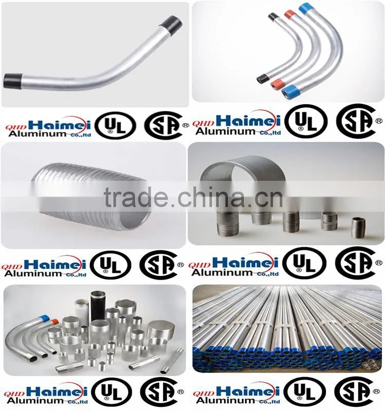UL Approved rigid aluminium pipe 90 degree elbow