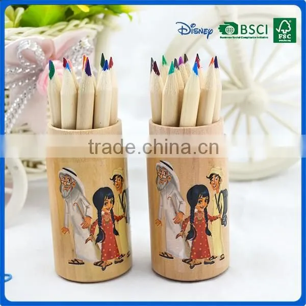 Customer disign 3.5inch kids color pencils set into wooden pencil shaped box back to school