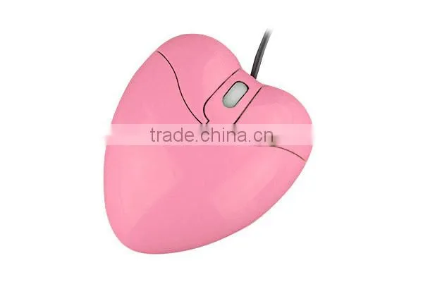 wired optical heart shaped mouse