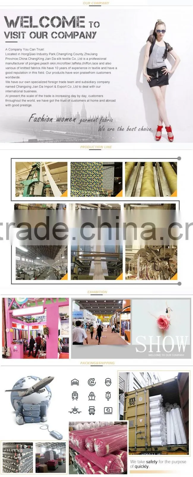Trade assured latest design chiffon silk fabric