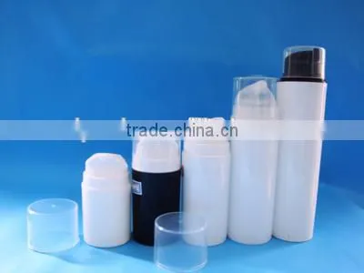plastic airless bottle with display box, plastic airless cream bottle