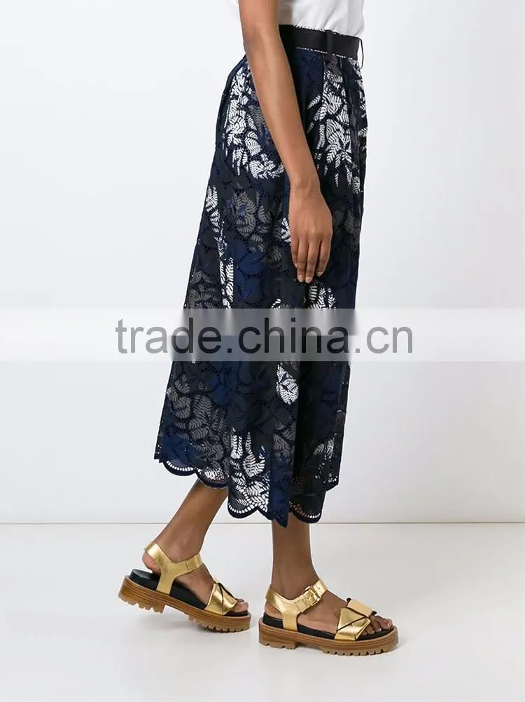 Hot selling black culottes pant for lady