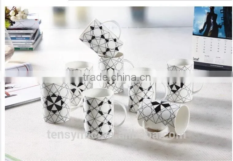 11OZ Own design white porcelain tea cup with printing