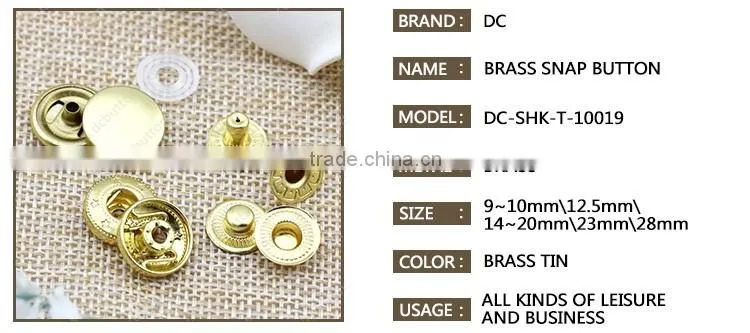 Oeko-tex100 brass tin Metal snap button snaps custom metal button manufacture