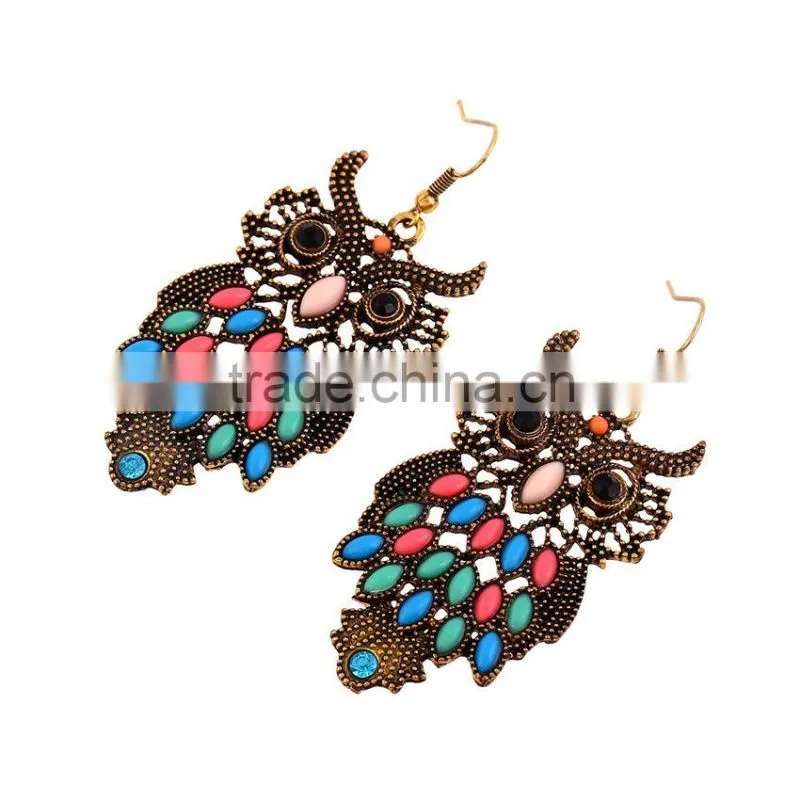 Hot sale fashion cat owl best quality custom jewelry woman earrings