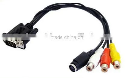 Hot Sell,High Quality Cable, Rca to Vga Male To Male 15 Pin converter