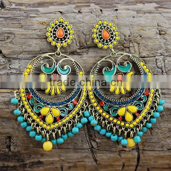 small moq boho hanging top design earring, latest earring design