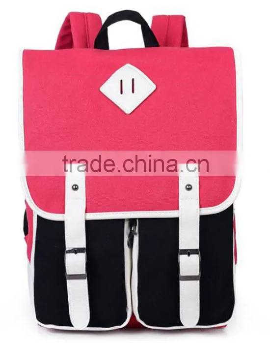 2015 New Fashion blue canvas backpacks wholesale