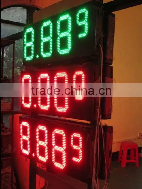 green outdoor led gas price station display