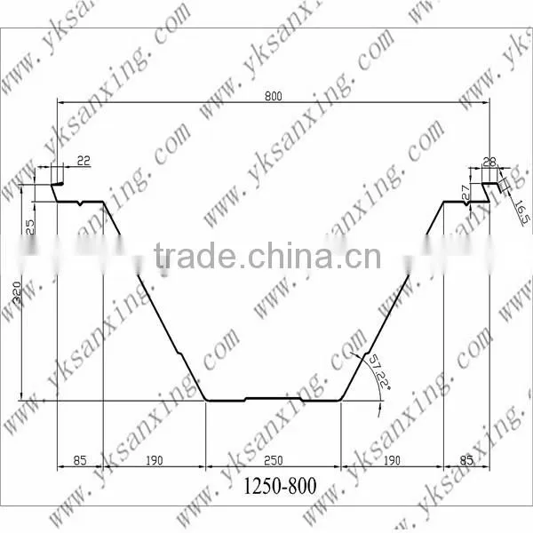 Sanxing Non-Column 42m Span Metal Roof Sheet Forming Machine