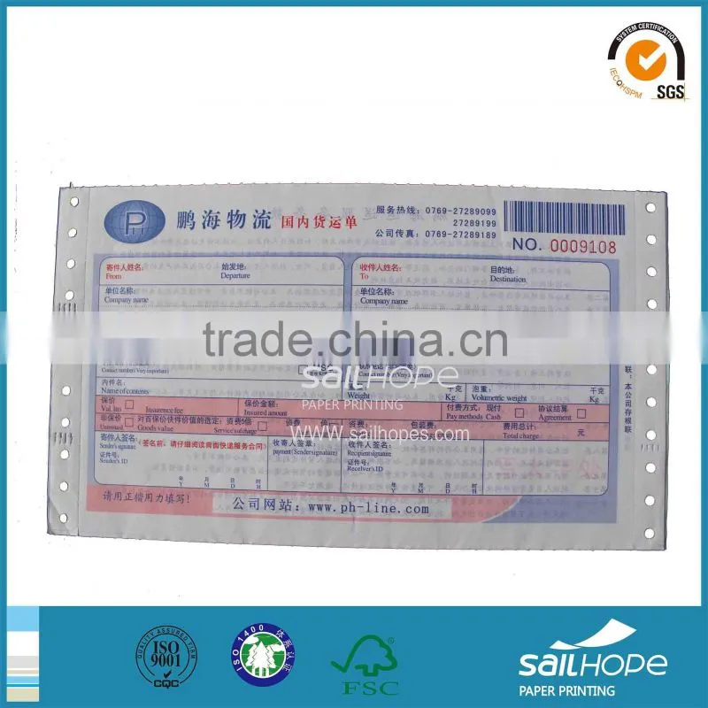 National Day low price promotion 4-plys blank couriers bills