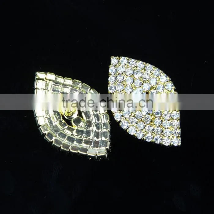 New Design Fashion Gold Tone Cat Eye Crystal Shank Button RNK170J