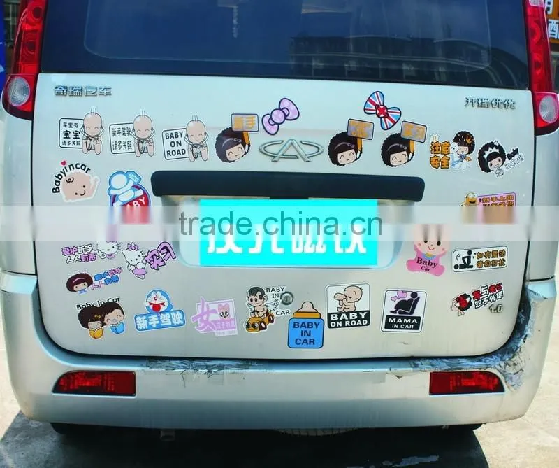 popular car sticker, removeable colorful waterproof soft magnet car sticker