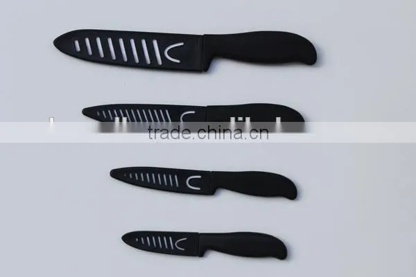 Extremely Sharp 3pcs Ceramic assorted Kitchen knife set with a peeler in plastic acrylic stand