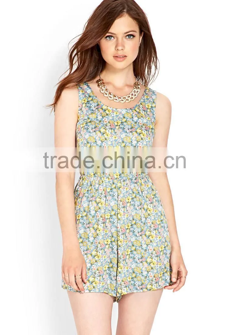 women floral print sleeveless woven rompers womens rompers
