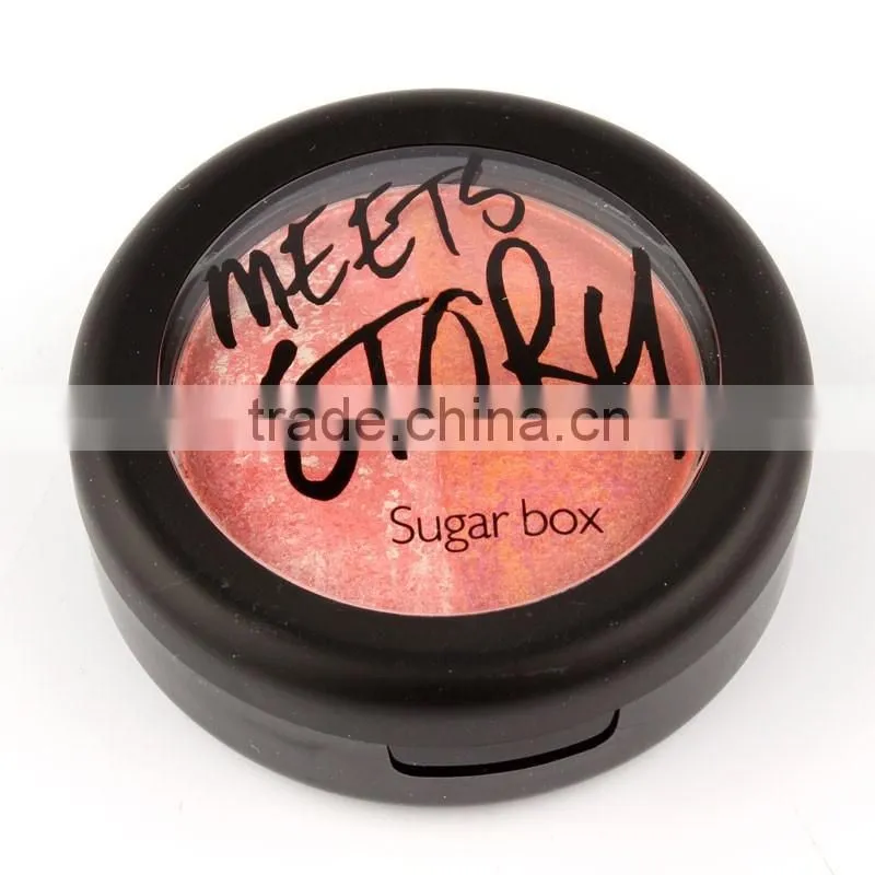 Sugar Box 2color/pcs Natural Face Blush Powder Blusher Palette Makeup with Mirror Brush blush